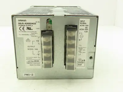Omron S8JX-N30024CD Power Supply 24VDC 14A Output 120/240VAC 1Ph 4.5/8A Input