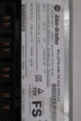 AB ALLEN BRADLEY 2094-AM02-S /C Kinetix 6000 AXIS MODULE 2094AM02S STK GF330