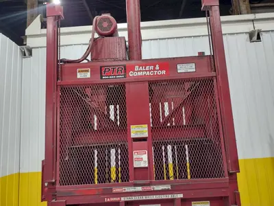 30" x 60" PTR PHILADEPHIA TRAMRAIL MODEL #2300HD VERTICAL HYRAULIC CARDBOARD BALER COMPACTOR: STOCK #23413