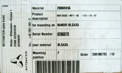 NEW WITTENSTEIN NVH050S-MF1-40-1E1-1K-0F GEAR BOX NVH050SMF1401E11K0F