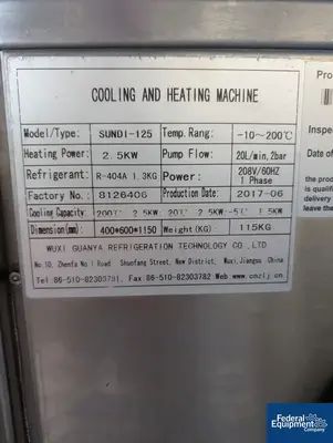 USED Wuxi Guanya Refrigeration Technology 2.5 KW Wuxi Guanya Temperature Control Unit, Model SUNDI-125