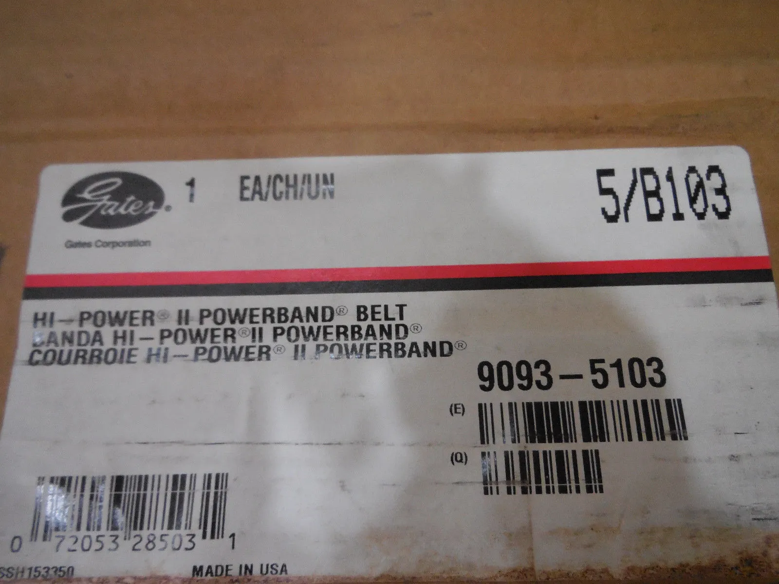 NEW GATES 5-B103 POWERBAND BELT 5B103