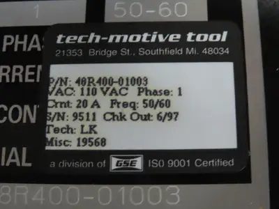 GSE 48R400-01003 Tech-Motive Tool Monitor