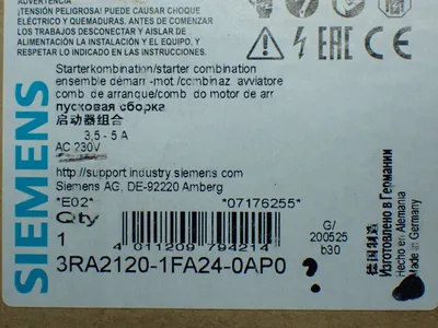 New | in-Stock SIEMENS 3RA21201FA240AP0 Starters Ohio US | HGR 24 #1070377