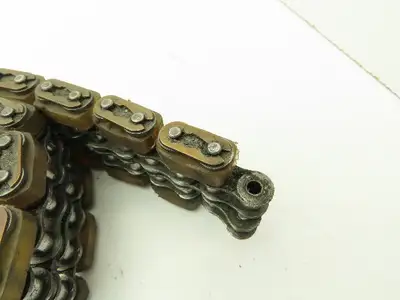 Non-Marking Rubber Top Double Strand Conveying Roller Chain 1/2" Pitch 10' 6"