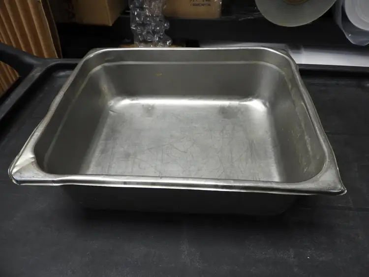Used Falcon Restaurant Supply Used 1/2 Size Stainless Steel Steam Table / Hotel Pan - 4" Deep Steam Pans Illinois US | Falcon Restaurant Supply #1376563
