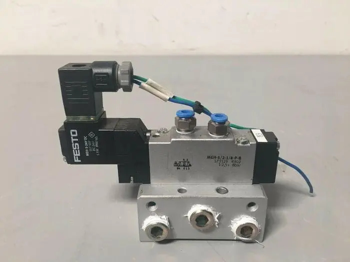 Used FESTO MEH-3/24VDC / MEH-5/2-1/8-P-B SOLENOID VALVE Solenoid Valves California US | Equipment Lab #485342
