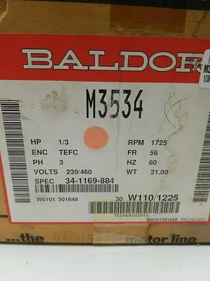 New | in-Stock BALDOR ELECTRIC COMPANY M3534 A.C. Motors | ND Industrial Surplus #1225464