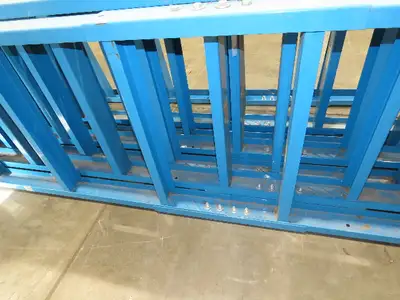 Hytrol 36"W Blue Conveyor Leg Floor Support 157-5/8" to 169-5/8"H  Lot of 7