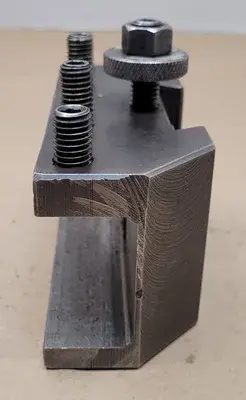 LATHE TOOL POST HOLDER 3-1/4” H X 6” L X 2-3/8” W, WEDGE 2-3/4”, CAPACITY 2-1/8”