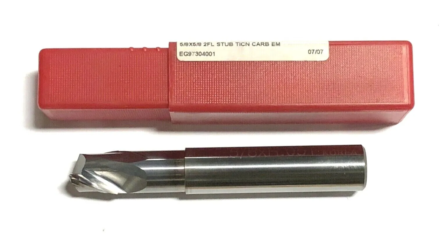 5/8" Solid Carbide Stub End Mill TICN Coated 2 Flute Single End