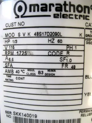NEW Marathon Electric SVK 48S17D2090L