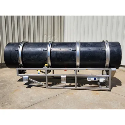 Used 35" Dia. X 12' Long Polymer Rotary Coating Drum Tumbler