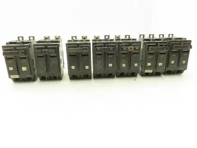 General Electric THQB2120 Bolt-On Circuit Breaker 20A 240V 2 Pole 1PH Lot of 7