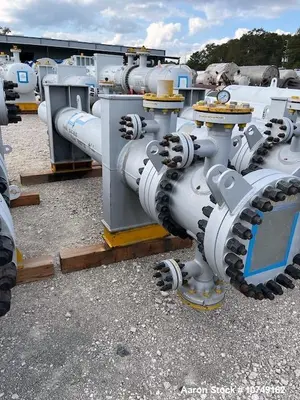 Used Wuxi Chemical Equipment 333 Sq Ft Shell & Tube Heat Exchanger, Duplex 2205, 2023