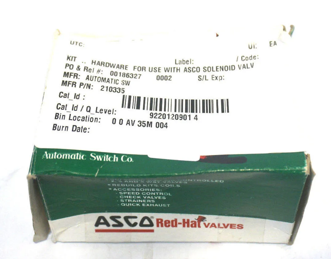 NEW ASCO 210335 HARDWARE FOR SOLENOID VALVE