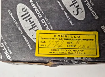 Schrillo 1-1/4" High Speed Steel Countersink 120 Degree 1/2 #1040 USA Lot of 2