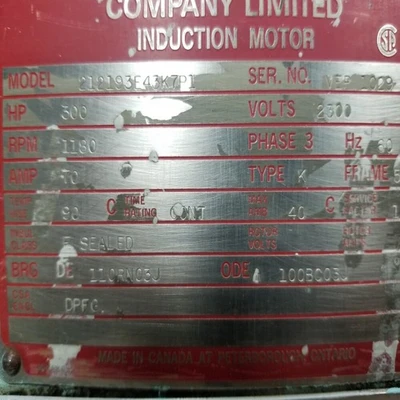 General Electric 300 HP Electric Motor