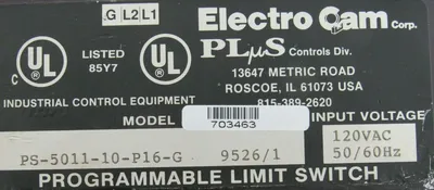 REFURBISHED ELECTRO CAM PS-5011-10-P16-G PROGRAMMABLE LIMIT SWITCH PS501110P16G