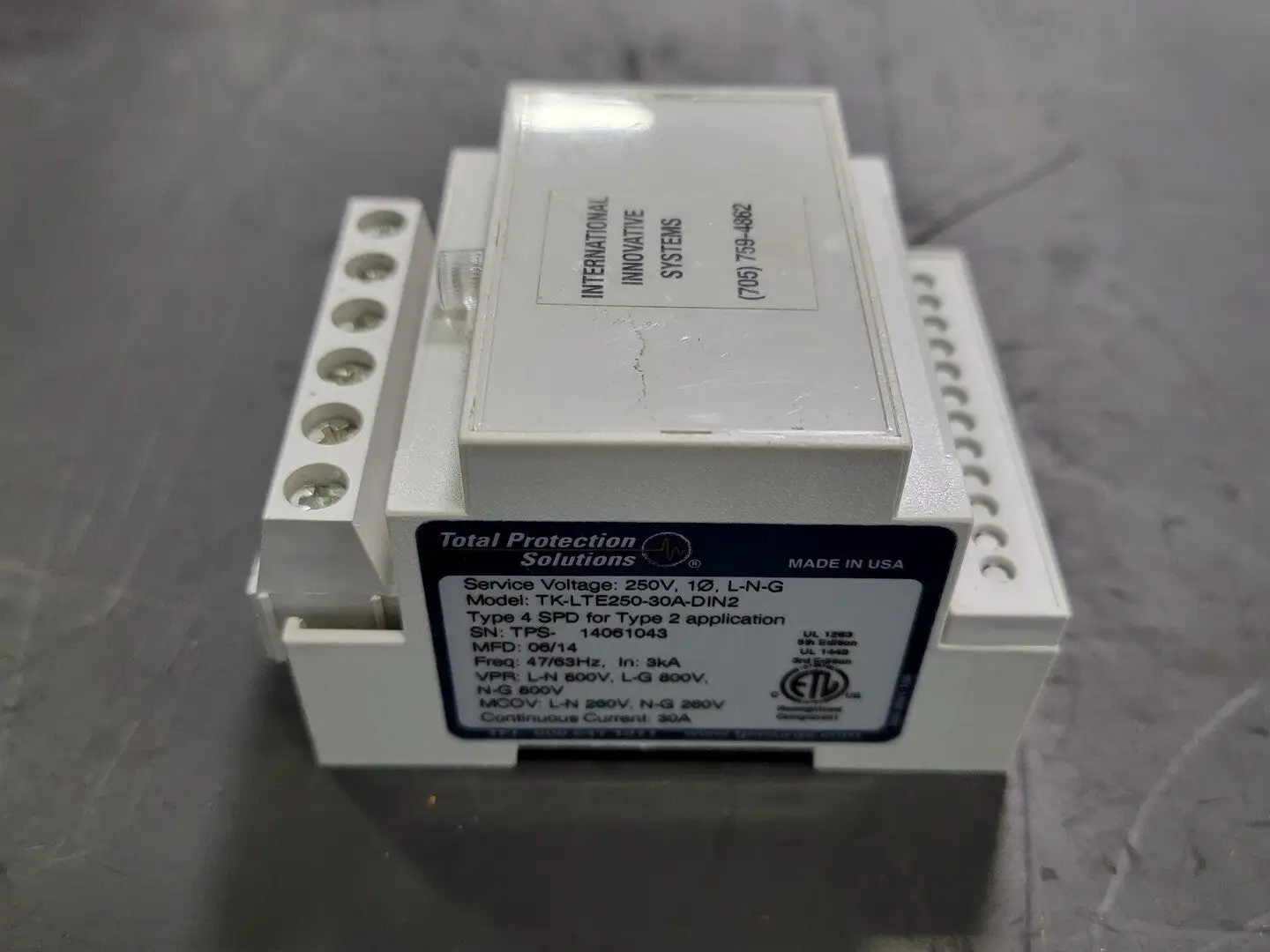 USED 2014 TOTAL PROTECTION SOLUTIONS TK-LTE250-30A-DIN2