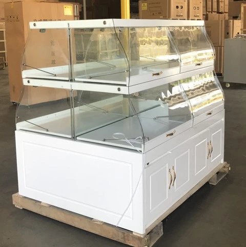 171-0331 58" Double Sided Lighted Dry Donut Pastry Bakery Case on Cabinets