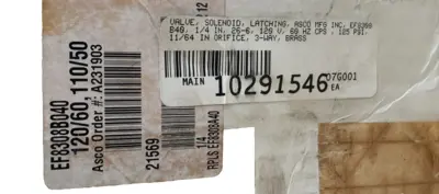 NEW ASCO EF8308B040 SOLENOID VALVE 120/110-60/50 318718