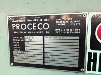 Used PROCECO HD-26-36-S-1000-R Parts Washers Ohio US | G-2000, Inc. #1372521