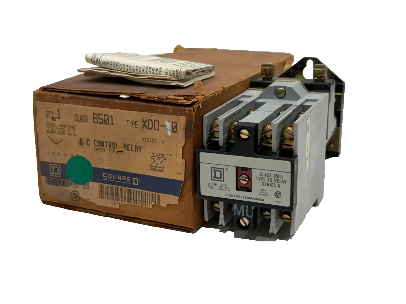 NEW SQUARE D 8501XD060 DC CONTROL RELAY SER. A 8501XD060