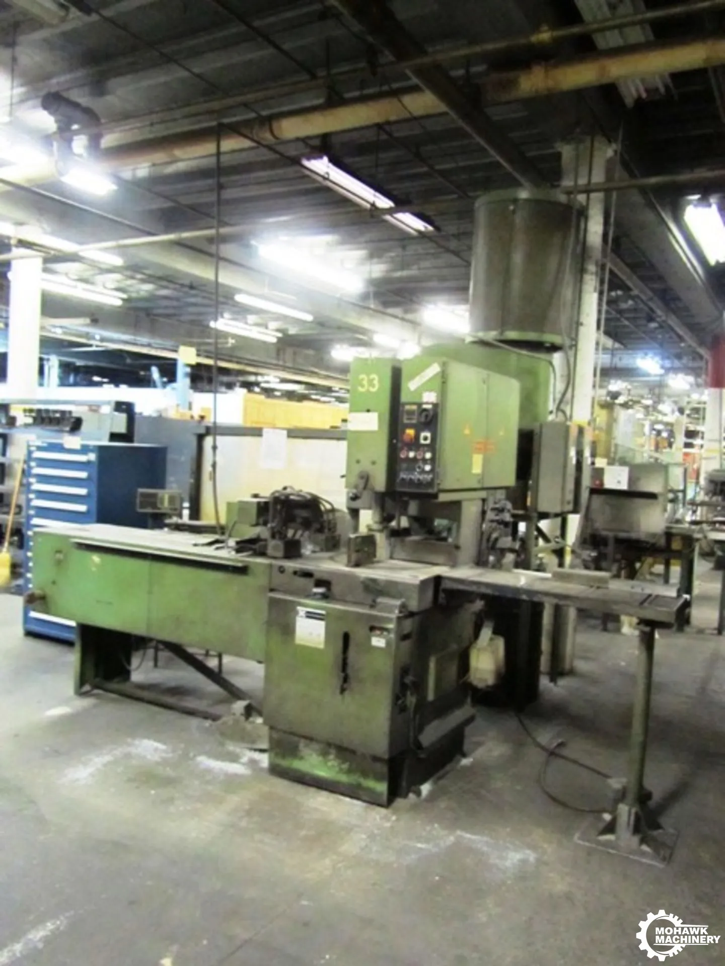 16" KALTENBACH "SKL400NA" UNIVERSAL FULLY-AUTOMATIC MITRE-CUTTING CIRCULAR COLD SAW w/5' GRIPPER TYPE AUTOMATIC DOUBLE-INDEXING FEED TABLE - 5.125" ROUNDS CAPACITY