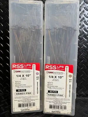 GRK Fasteners Handy-Pak 1/4 x 10 in Nails - 50 Pcs, #25 Bit - 2 Boxes