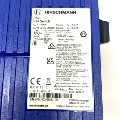 USED HIRSCHMANN MANAGED ETHERNET RAIL SWITCH