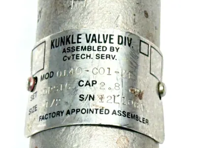 Used Kunkle Valve 0140-C01-ME0040 Pump & Valve Parts Michigan US | Maverick Industrial Sales #1489312
