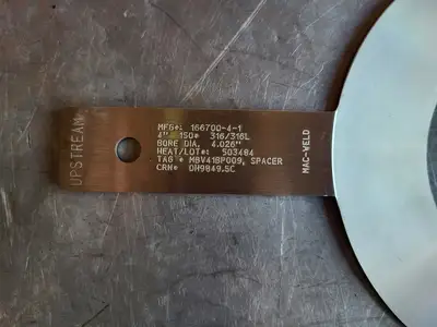 4" Paddle Orifice Plate Upstream 4.026"