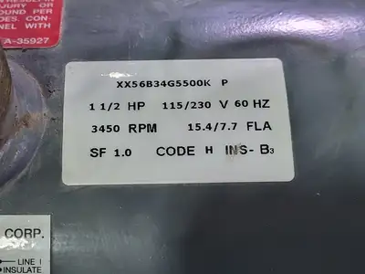 1.5 hp, 115/230V, 3450 rpm, 56CZ-73 Electric Motor