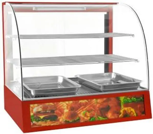 Hot food diplay case -Euro Curved glass style