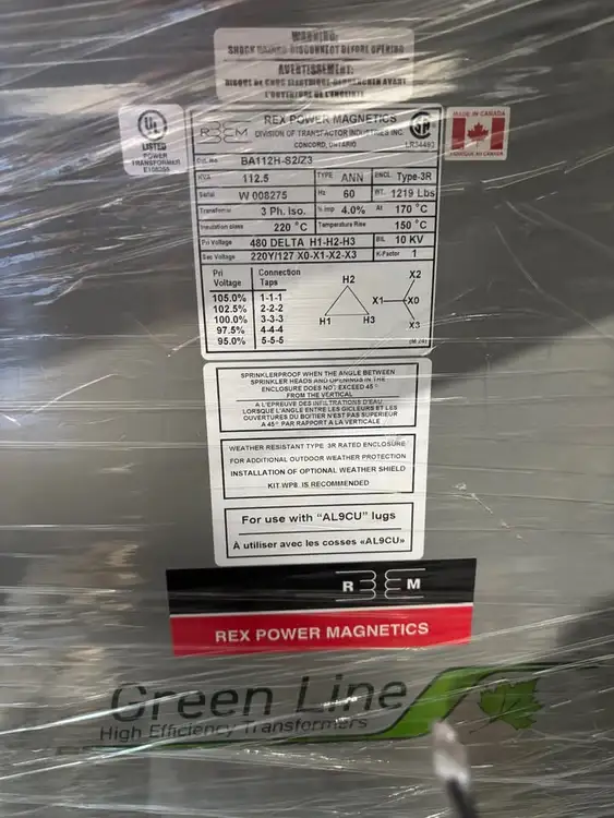 Used REX POWER MAGNETICS 480-220Y/127-3PH Distribution Transformers CA | MACHINERY INC. #1230609