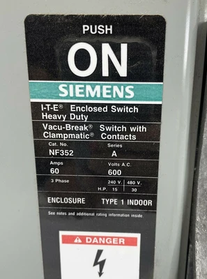 New | in-Stock Siemens NF-352 Switchgears California US | Davliegogo LLC #1705819