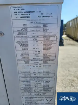 USED MTA 7.6 Ton MTA Chiller, Model TAE EVO 081