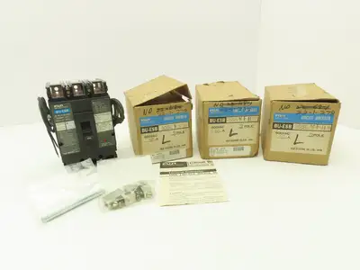 Fuji Electric BU-ESB3050 Circuit Breaker 50A 600V 3 Pole Shunt Trip Lot of 3