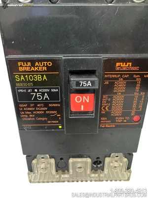 Used FUJI SA103BA 75A Circuit Breakers Kentucky US | Industrial Parts R Us Inc. #1309378