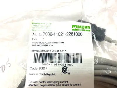 USED MURRELEKTRONIK MSUD VALVE PLUG CORDSET SINGLE ENDED 11MM