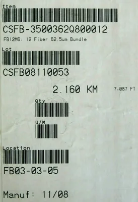NEW FUTURE FLEX CSFB-3500362Q800012 FIBER OPTIC CABLE FB12M6.12 FIBER 7087'