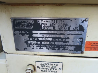 USED CMG SWISHER VERTICAL SURFACE GRINDER MARK VI