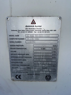 Dominch Hunter Nitrogen Generator Model N2 Max 110 ECO -CXE