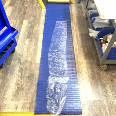 New | in-Stock Intralox Acetal Blue Conveyor Belt 23-1/4" W x 110" L w/ Manual Conveyor Parts Michigan US | Maverick Industrial Sales #1398213