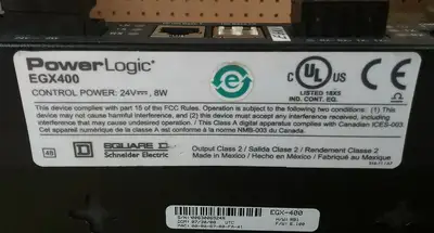 SQUARE D POWERLOGIC EGX400 CONTROL POWER 4C