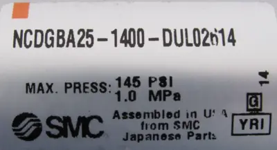NEW SMC NCDGBA25-1400-DUL02614 PNEUMATIC CYLINDER NCDGBA251400DUL02614