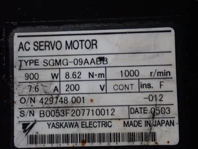USED 2005 YASKAWA ELECTRIC SGMG09AABB