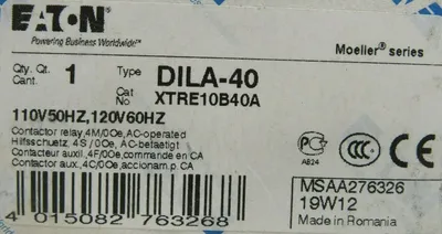 NEW EATON DILA-40 CONTACTOR XTRE10B40A DILA40