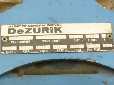DeZurik Fig 850 3" Knife Gate Valve Lug Style Rising Stem w/Ridgid Ratchet